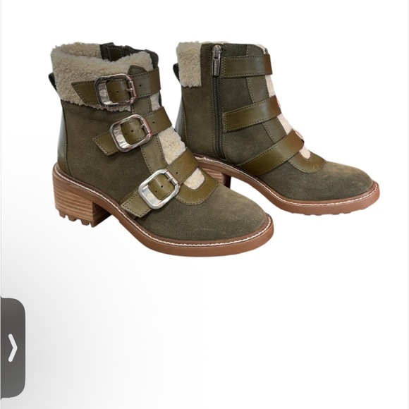 Vince Camuto Shoes - 🆕 Vince Camuto Klerica Leather and Faux Fur Moto/Hiker Boot - 7.5